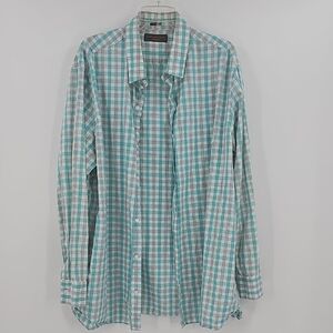 Fairlane & Sons Men's Checkered Green, Gray & White Shirt Size XXL
